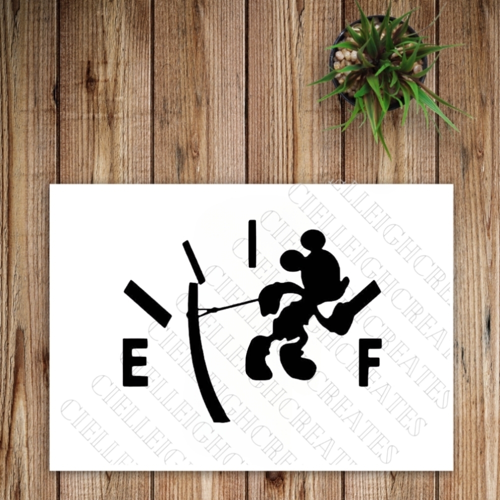 *2 for $20* Mickey Mouse Gas Gauge Vinyl Decal Sticker Handcrafted